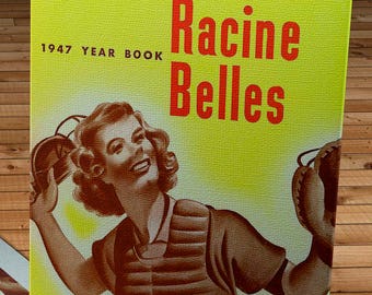 1947 Vintage Racine Belles Baseball Yearbook - All-American Girls Professional Baseball League - Canvas Gallery Wrap