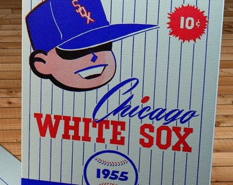 1955 Vintage Chicago White Sox Scorebook Cover- Canvas Gallery Wrap