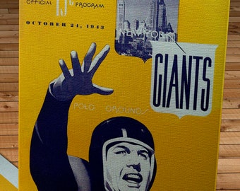 1943 New York Giants - Philadelphia-Pittsburgh "STEAGLES" Football Program  - Canvas Gallery Wrap