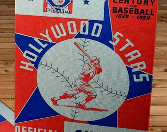 1939 Vintage Hollywood Stars Baseball Program - Gilmore Field - Canvas Gallery Wrap