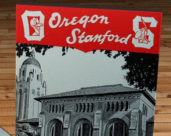 1955 Vintage University of Oregon Ducks - Stanford University Football Program - Canvas Gallery Wrap