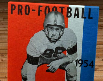 1954 Vintage Pro Football Yearbook Cover - Canvas Gallery Wrap