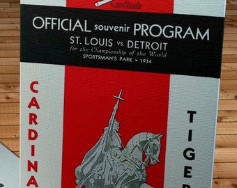 1934 Vintage St. Louis Cardinals - Detroit Tigers -  World Series Program - Canvas Gallery Wrap