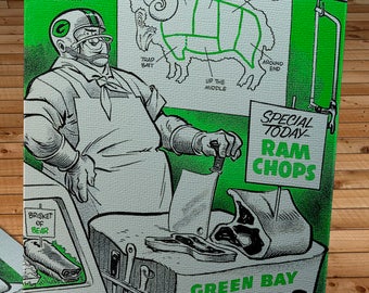1961 Vintage Green Bay Packers - Los Angeles Football Program - Canvas Gallery Wrap