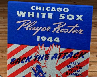 1944 Vintage Chicago White Sox Baseball Player Roster - Canvas Gallery Wrap