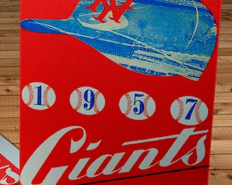 1957 Vintage New York Giants Baseball Scorecard - Canvas Gallery Wrap