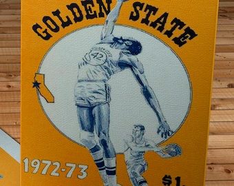 1972 -1973 Vintage Golden State Warriors Basketball Yearbook - Canvas Gallery Wrap