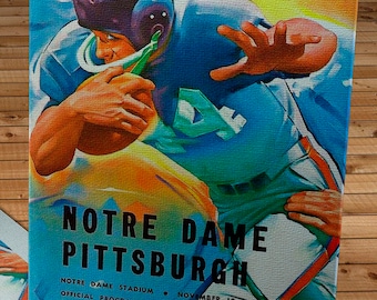 1962 Vintage Notre Dame Fighting Irish - Pittsburgh Panthers Football Program - Canvas Gallery Wrap