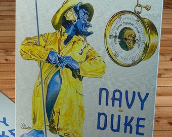 1946 Vintage Navy - Duke Blue Devils - Football Program - Canvas Gallery Wrap