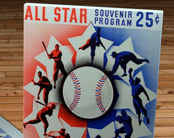 1947 Vintage Chicago Cubs - Wrigley Field All-Star Game Program  - Canvas Gallery Wrap