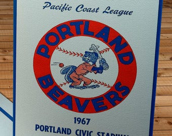 1967 Vintage Portland Beavers - Pacific Coast League Baseball Program - Canvas Gallery Wrap