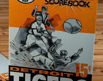 1962 Vintage Detroit Tigers Scorebook - Canvas Gallery Wrap