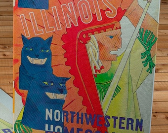 1933 Vintage Illinois Fighting Illini - Northwestern Wildcats Football Program Cover - Canvas Gallery Wrap