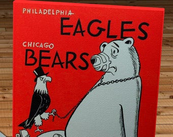 1961 Vintage Philadelphia Eagles - Chicago Bears Football Program - Canvas Gallery Wrap