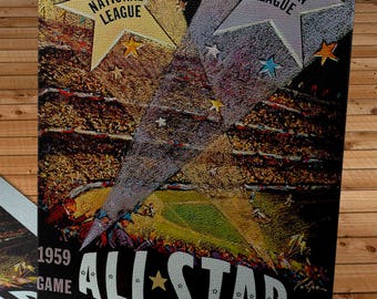 1959 Vintage All-Star Game - Los Angeles Memorial Coliseum - Baseball Program - National League - Canvas Gallery Wrap