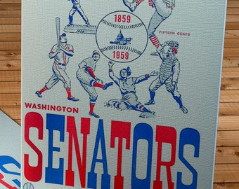 1959 Vintage Washington Senators Program - 100 Years - Canvas Gallery Wrap