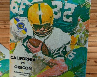 1967 Vintage California Bears - Oregon Ducks Football Program - Canvas Gallery Wrap