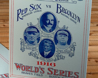 1916 Vintage Brooklyn Dodgers - Boston Red Sox World Series Program - Canvas Gallery Wrap