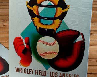 1948 Vintage Los Angeles Angels Baseball Program - Wrigley Field Los Angeles - Canvas Gallery Wrap
