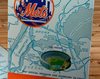 1967 Vintage New York Mets Baseball Scorecard - Canvas Gallery Wrap