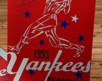 1955 Vintage New York Yankees Yearbook - Canvas Gallery Wrap