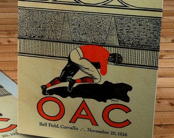 1926 Vintage Oregon State Beavers- University of Oregon Ducks Football Program - Canvas Gallery Wrap