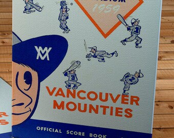 1959 Vintage Vancouver Mounties Baseball Program - Pacific Coast League - Canvas Gallery Wrap