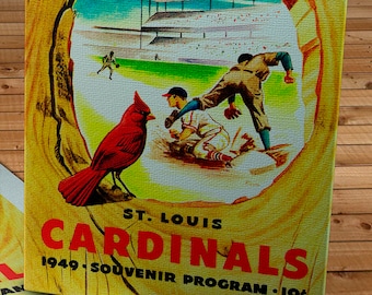 1949 Vintage St Louis Cardinals  Program - Canvas Gallery Wrap -