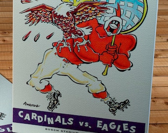 1961 Vintage St Louis Cardinals - Philadelphia Eagles - Football Program - Canvas Gallery Wrap