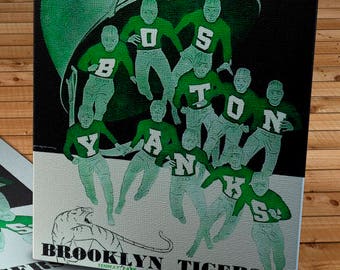 1944 Vintage Boston Yanks - Brooklyn Tigers Football Program - Canvas Gallery Wrap