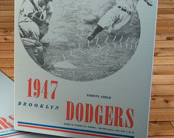 1947 Vintage Brooklyn Dodgers Program  - Canvas Gallery Wrap