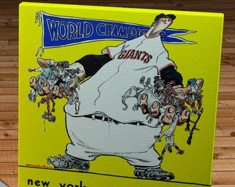 1955 Vintage New York Giants Baseball Press Guide - World Champions - Canvas Gallery Wrap