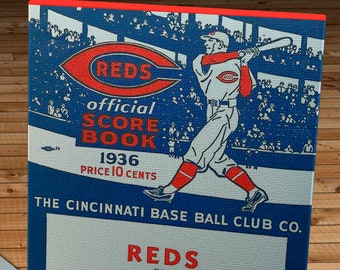 1936 Vintage Cincinnati Reds Baseball Score Book - Canvas Gallery Wrap