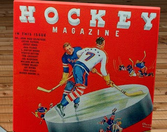 1938-1939 Vintage New York Americans Hockey Program - Canvas Gallery Wrap