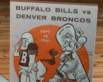 1961 Vintage Buffalo Bills - Denver Broncos Football Program - Canvas Gallery Wrap