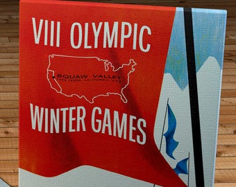 1960 Vintage Squaw Valley Winter Olympics Poster - Canvas Gallery Wrap - 24 x 36