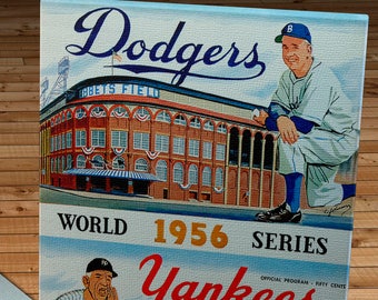 1956 Vintage New York Yankees vs Brooklyn Dodgers - Dodger home program -  World Series Program - Canvas Gallery Wrap