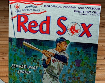 1968 Vintage Red Sox Program - Canvas Gallery Wrap