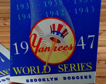 1947 Vintage Brooklyn Dodgers - New York Yankees World Series Program - Canvas Gallery Wrap
