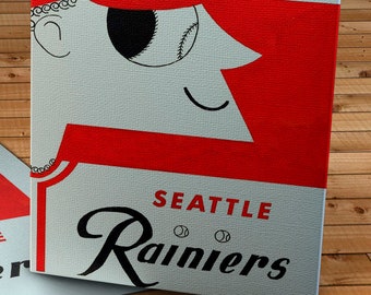 1956 Vintage Seattle Rainiers Program Cover - Canvas Gallery Wrap -