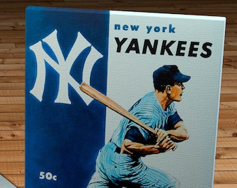 1956 Vintage New York Yankees Program - Canvas Gallery Wrap