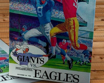 1960 Vintage New York Giants - Philadelphia Eagles Football Program - Canvas Gallery Wrap