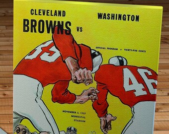 1957 Vintage Cleveland Browns - Washington Football Program - Canvas Gallery Wrap
