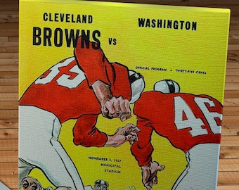 1957 Vintage Cleveland Browns - Washington Football Program - Canvas Gallery Wrap