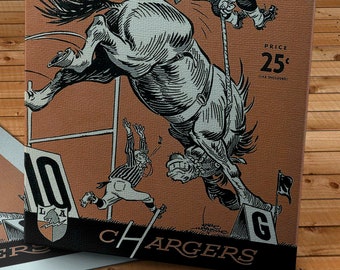 1960 Vintage Denver Broncos - Los Angeles Chargers Football Program - Canvas Gallery Wrap