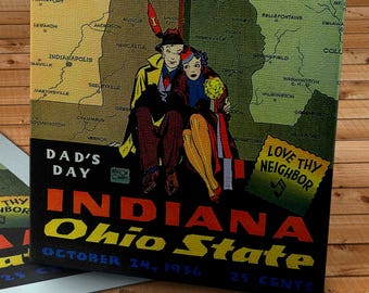 1936 Vintage Indiana - Ohio State Football Program - Canvas Gallery Wrap