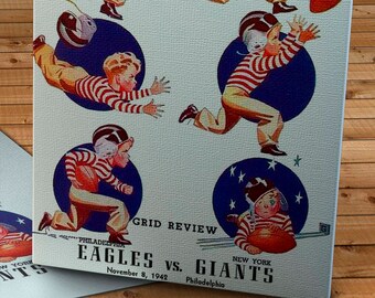 1942 Vintage Philadelphia Eagles - New York Giants Football Program - Canvas Gallery Wrap