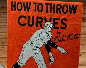 1930 Vintage Babe Ruth - How to throw Curves - Quaker Oats's Baseball Guide - Canvas Gallery Wrap