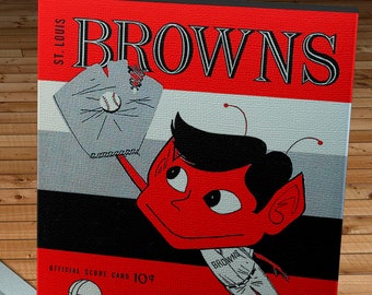 1953 Vintage St. Louis Browns Baseball Program - Canvas Gallery Wrap