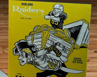 1963 Vintage Oakland Raiders - San Diego Chargers Football Program - Canvas Gallery Wrap